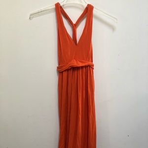 Nicole Miller orange maxi dress